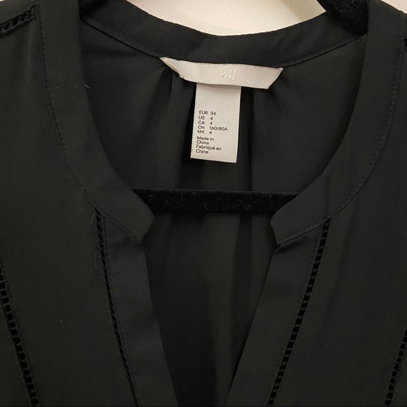 Chiffon Blouse with Open-Knit Details - Picture 4 of 5